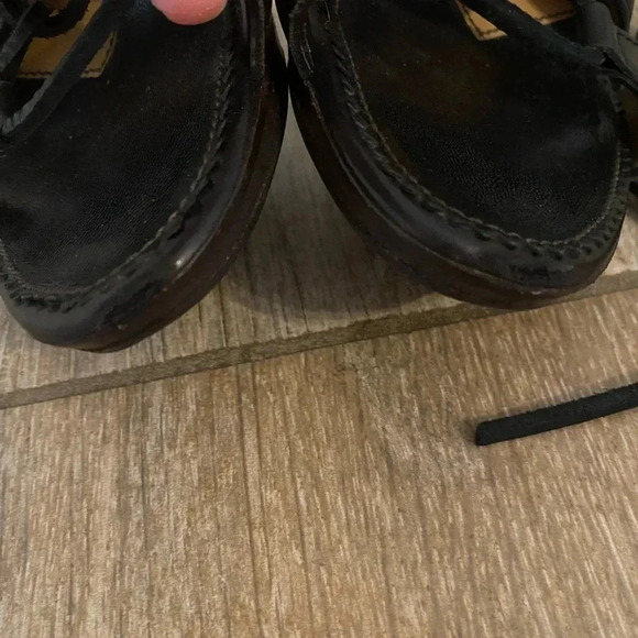 Yves Saint Laurent Black Leather Moorland Lace Up Gladiator Heels - Picture 6 of 14